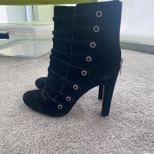 Karl Lagerfeld Paris Ankle Boots in Black Suede